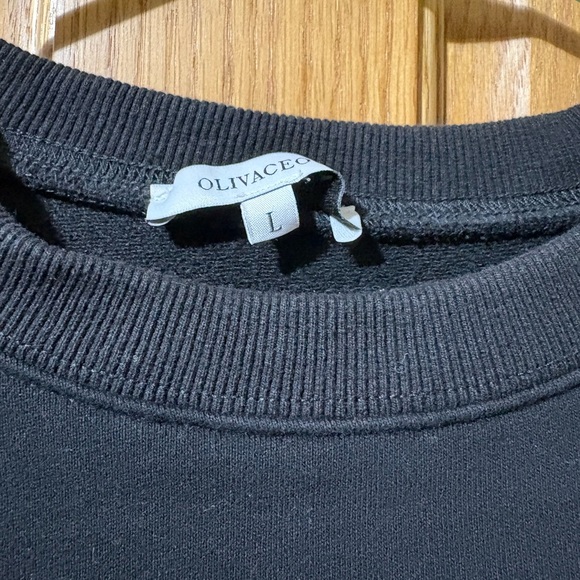 Black Cropped Sweatshirt - Picture 2 of 2
